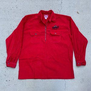 Vintage 1980's Marlboro/Terrible's Las Vegas Collab Red Corduroy Shirt Sz L/XL
